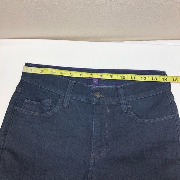 NYDJ Made in USA Stretchy Mid Rise Embellished Back Pockets Bootcut Dark Jeans 4 - Picture 10 of 16